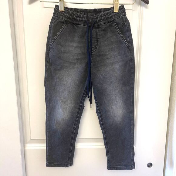 Gini & Jony Kids Boys Black Denim Elastic Waist Drawstring Pant Jogger Size 4 - Picture 1 of 7